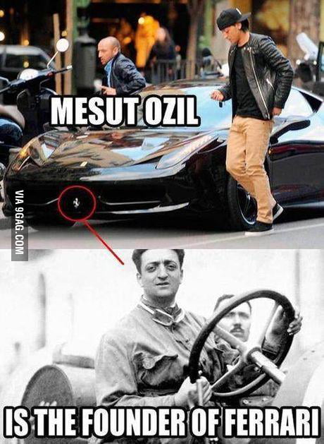 Mesut Özil looks like Enzo Ferrari - 9GAG