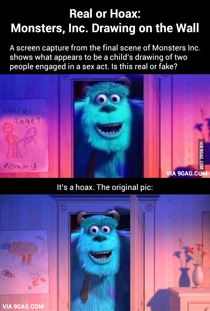 Real or Hoax Monsters, Inc. Drawing on the Wall 9GAG