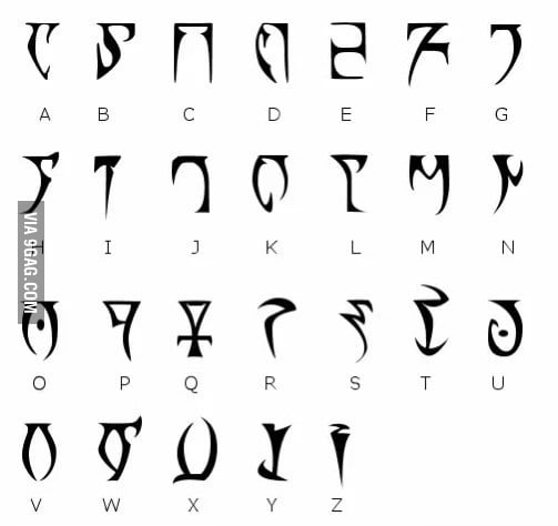 Daedric alphabet - 9GAG