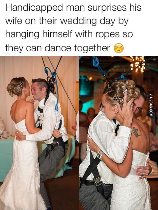 Handicapped Man Surprise His Wife On Their Wedding Day 9gag 