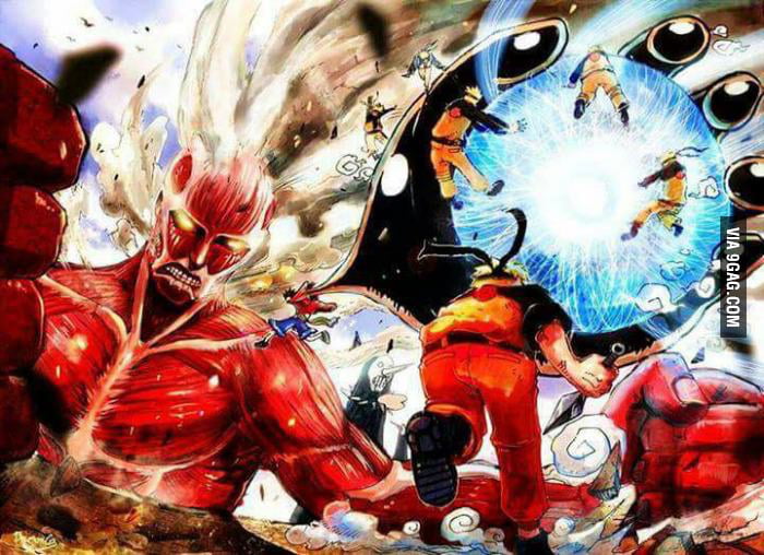 What A One Piece Shingeki No Kyojin Naruto Bleach Crossover Would Look Like 9gag