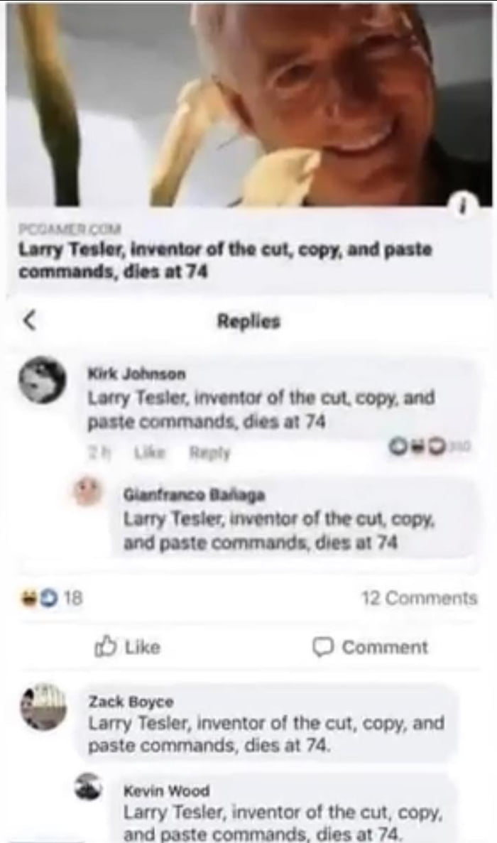 Larry Tesler, inventor of the cut, copy, and paste commands, dies at 74 ...