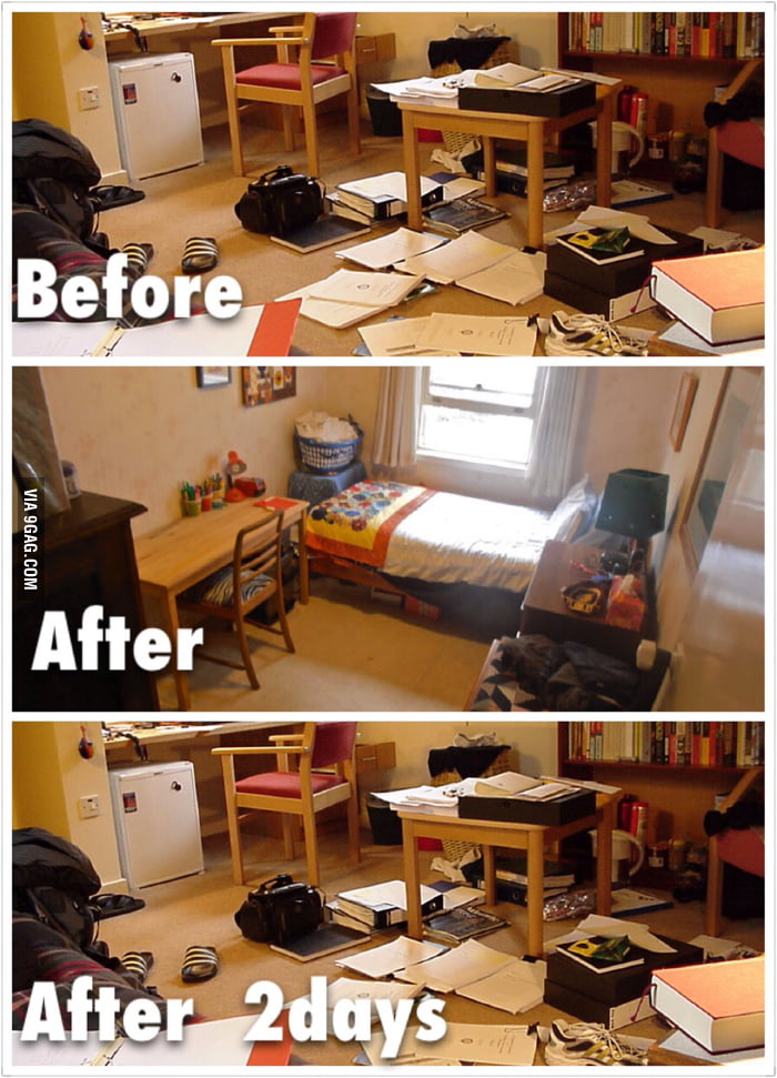 tidy up the room