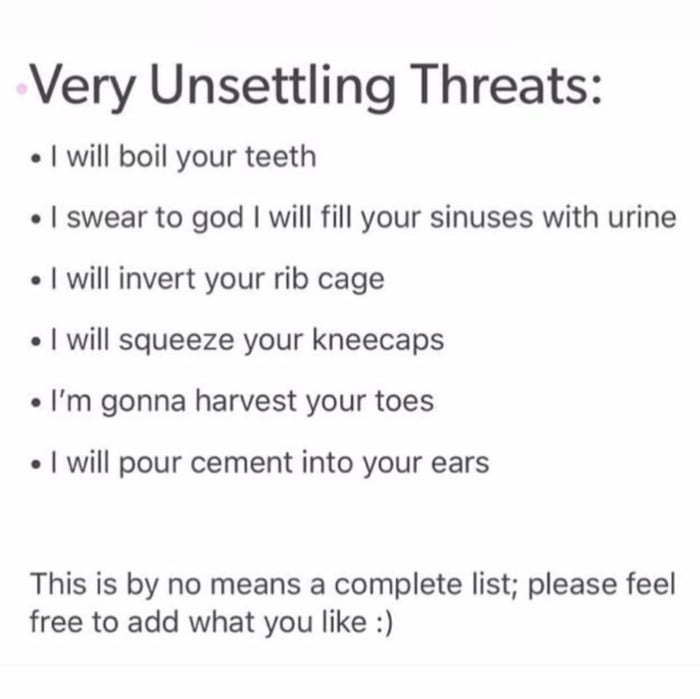 Unsettling threats 9GAG