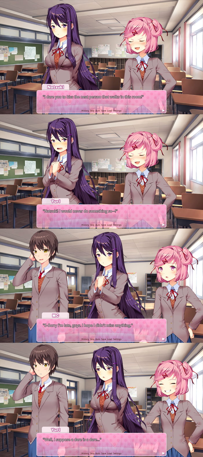 Meanwhile in the literature club natsuki dares yuri. - 9GAG