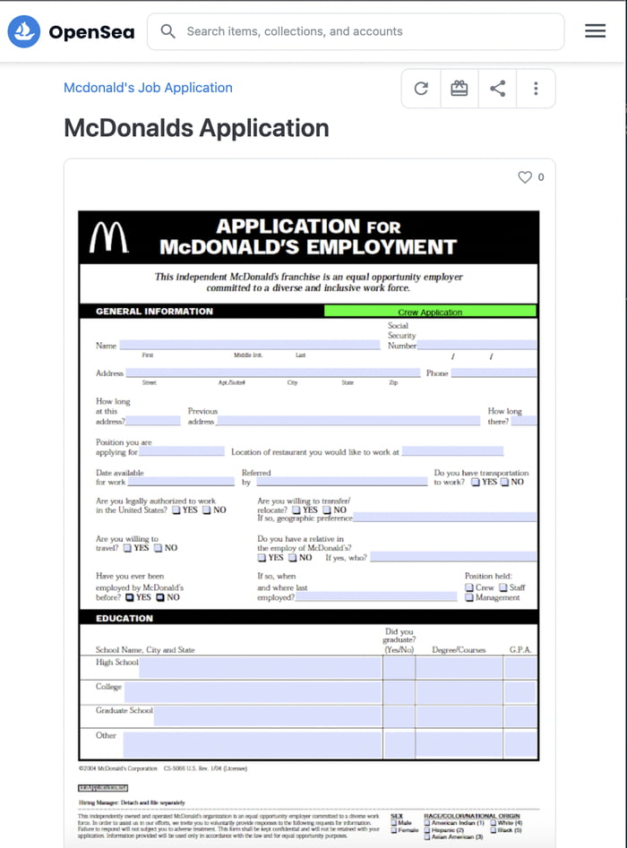 job application mcdonalds