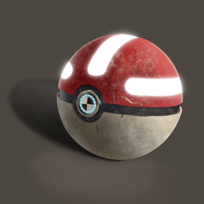 Procreate - texture practice - worn pokeball - please roast. - 9GAG