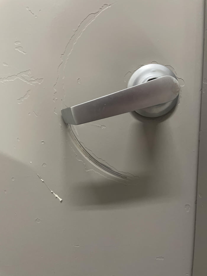 Freshly painted within the past week , but the doorknob doesn’t stick