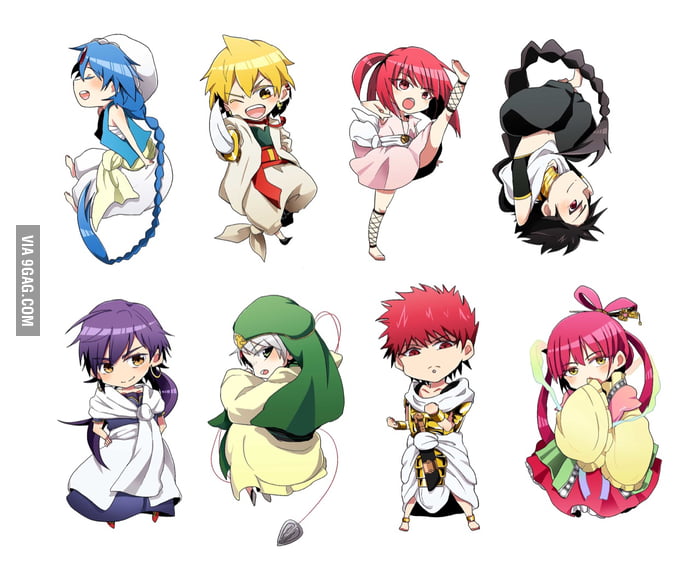 Here are some chibi Magi characters - 9GAG