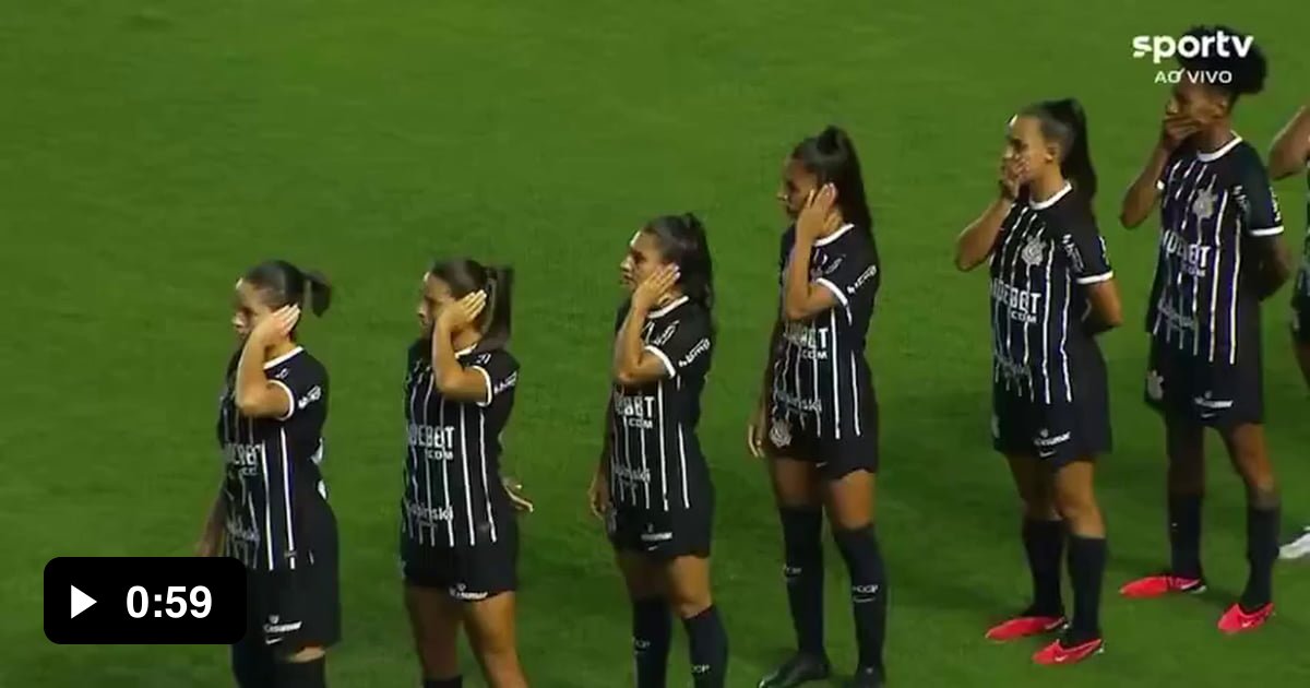 Corinthians women's players covered their mouths during the Brazilian ...