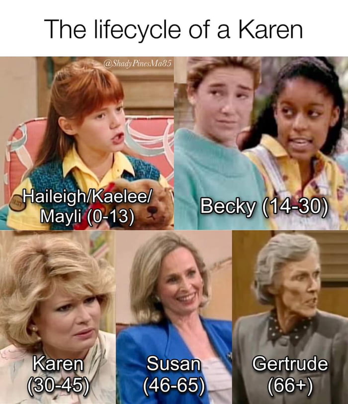 Karen, Susan, Becky or Gertrude. - 9GAG