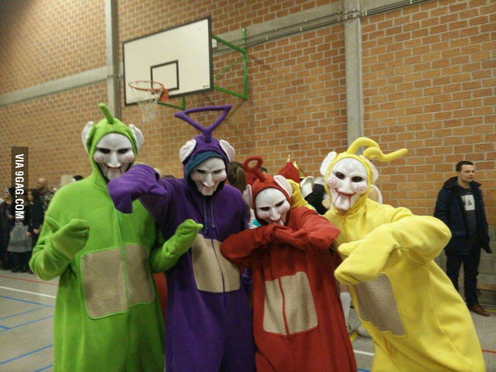 So We Dressed Up As Creepy Teletubbies For The Celebration Of Our Last 100days Of Highschool 9gag