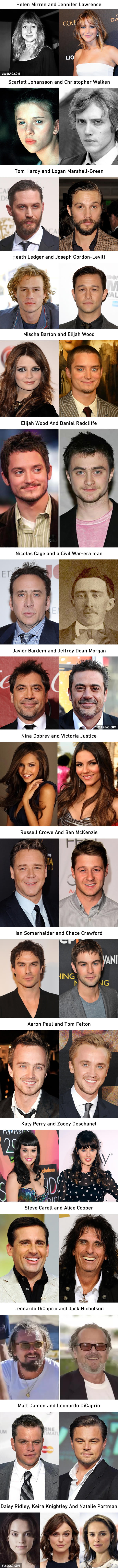 33 Celebrities Who Share The Same Face