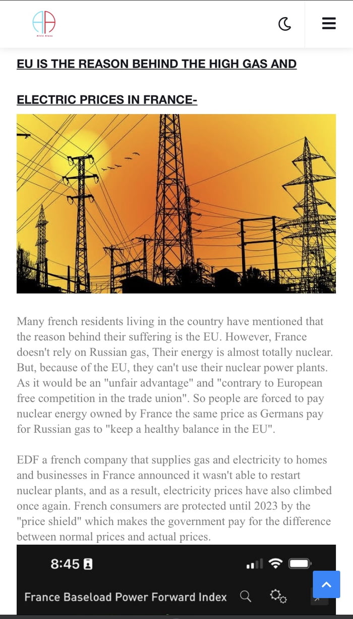 EU BLAMED TO BE THE REASON BEHIND THE HIGH GAS AND ELECTRIC PRICES IN