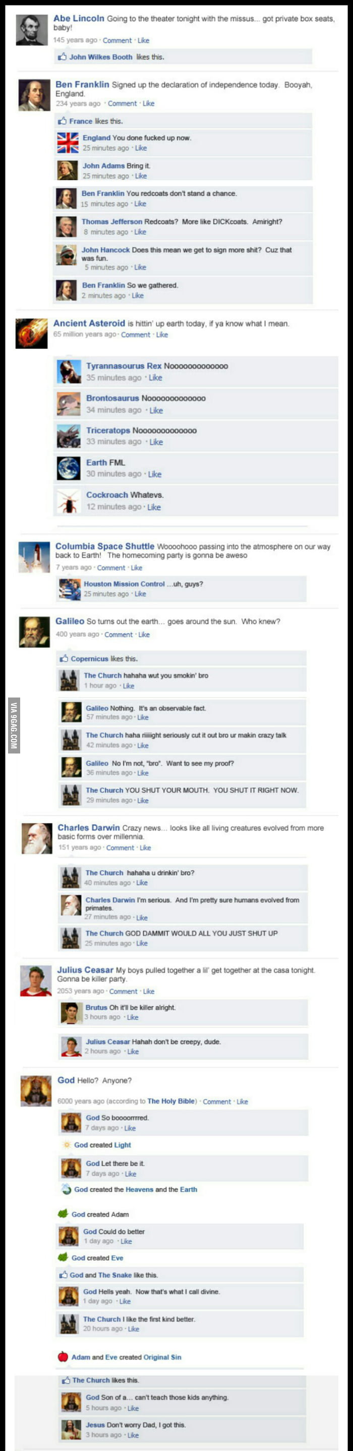 IF HISTORICAL EVENTS HAD FACEBOOK STATUSES - 9GAG