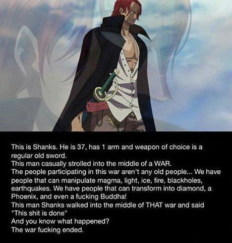 One Of The Badass Anime Character Of All Time Shanks 9gag