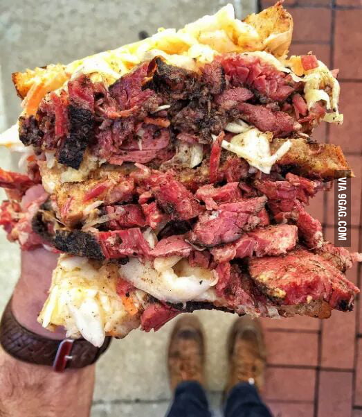 Loaded Pastrami Sandwich 9GAG