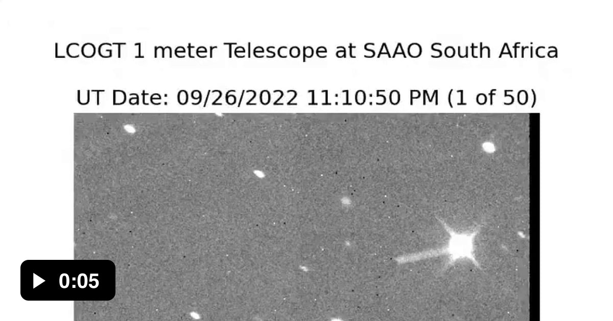 DART impact on Dimorphos as seen by SAAO telescope in South Africa 9GAG