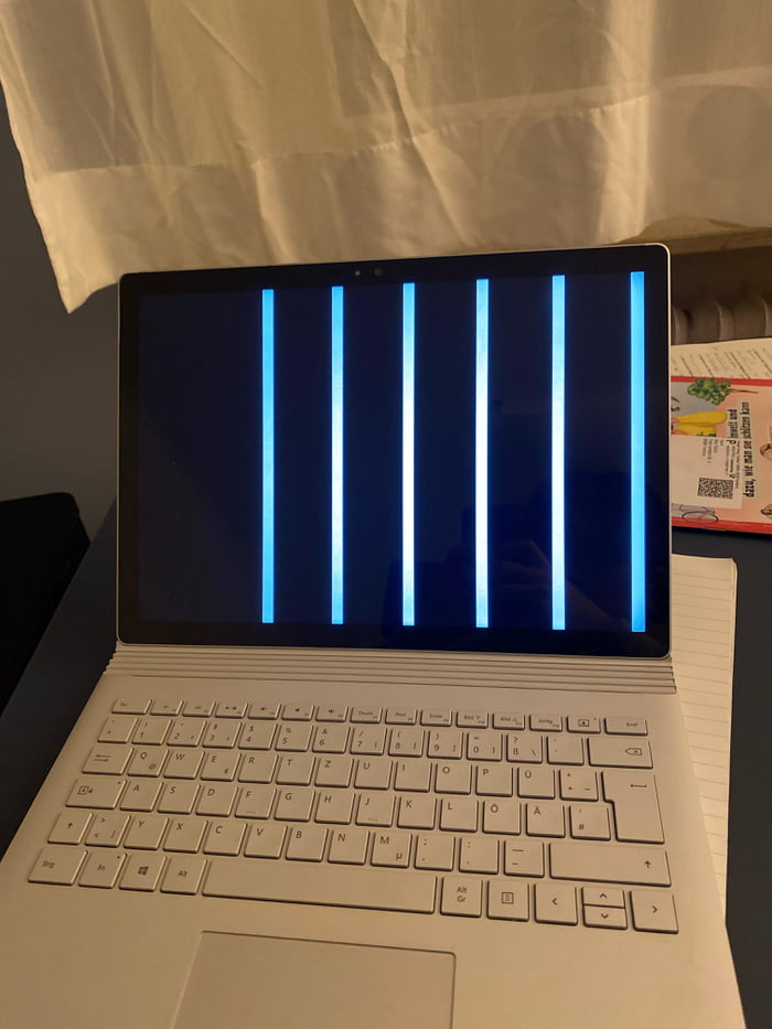 Surface Book first gen shows stripes when booting 9GAG