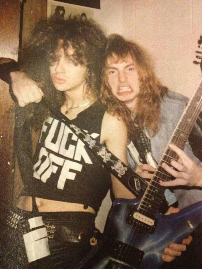 Young Dimebag Darrell and Dave Mustaine, 1980s 9GAG