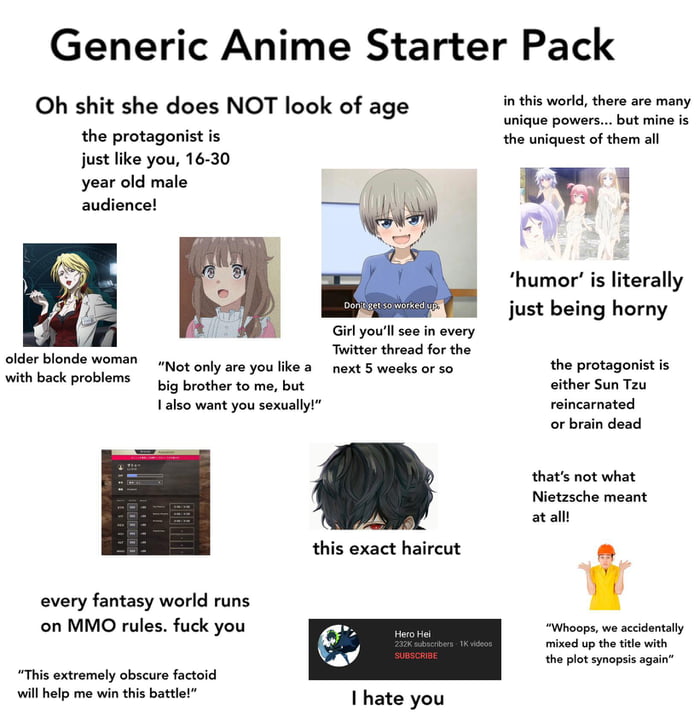 Generic Anime Starter Pack - 9GAG