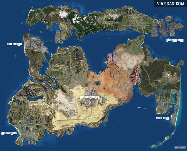 Perfect GTA map? - 9GAG