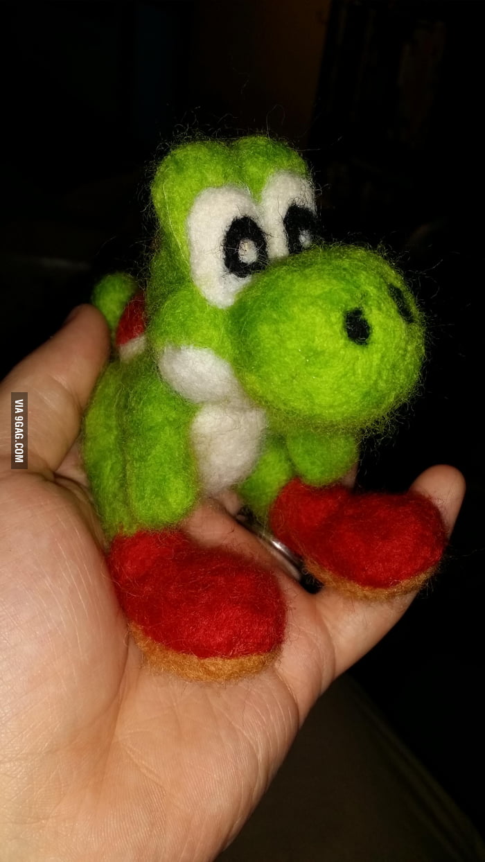 My wife needle-felted me a Yoshi hq picture