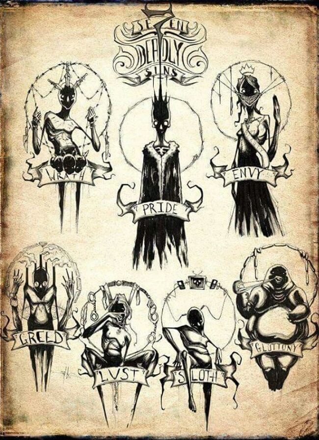 The seven deadly sins isn t it awesome? (I didn't draw this) - 9GAG