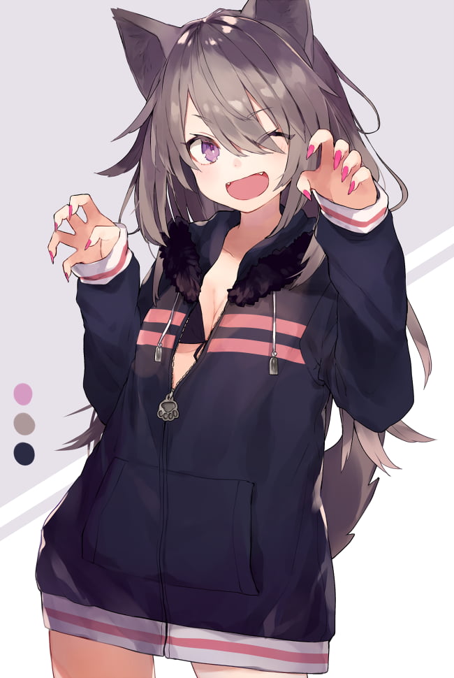 Cute wolf girl with hoodie - 9GAG