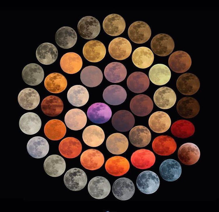 48 Colors Of Moon Observed In A Ten Year Span 9GAG