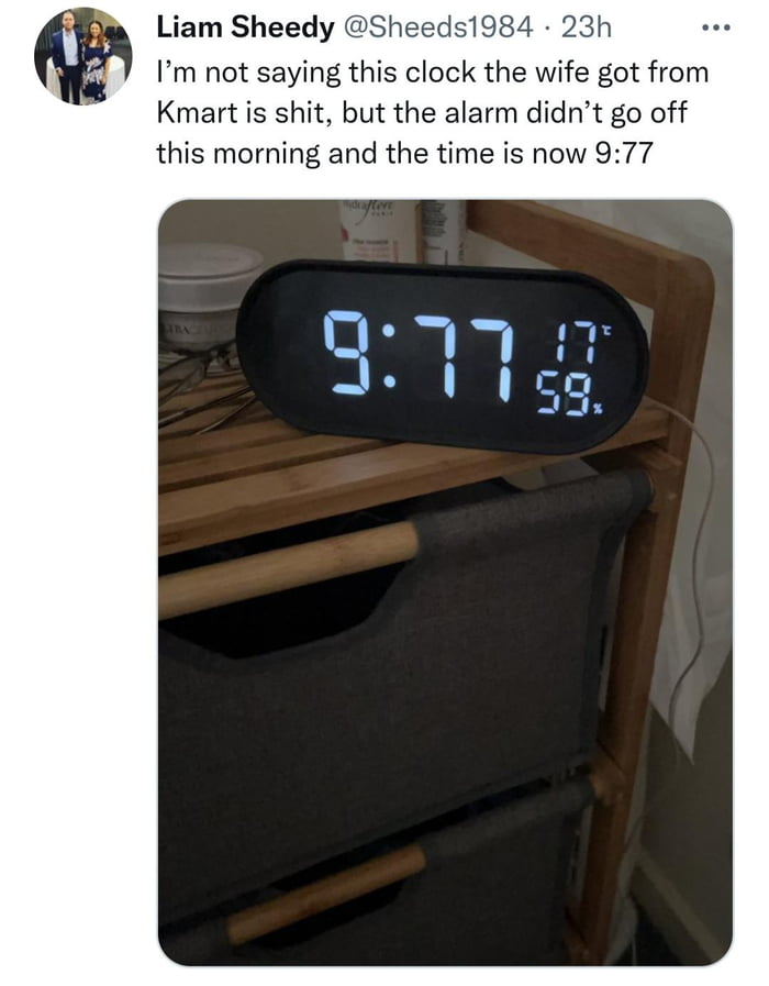 Kmart alarm clock. 9GAG
