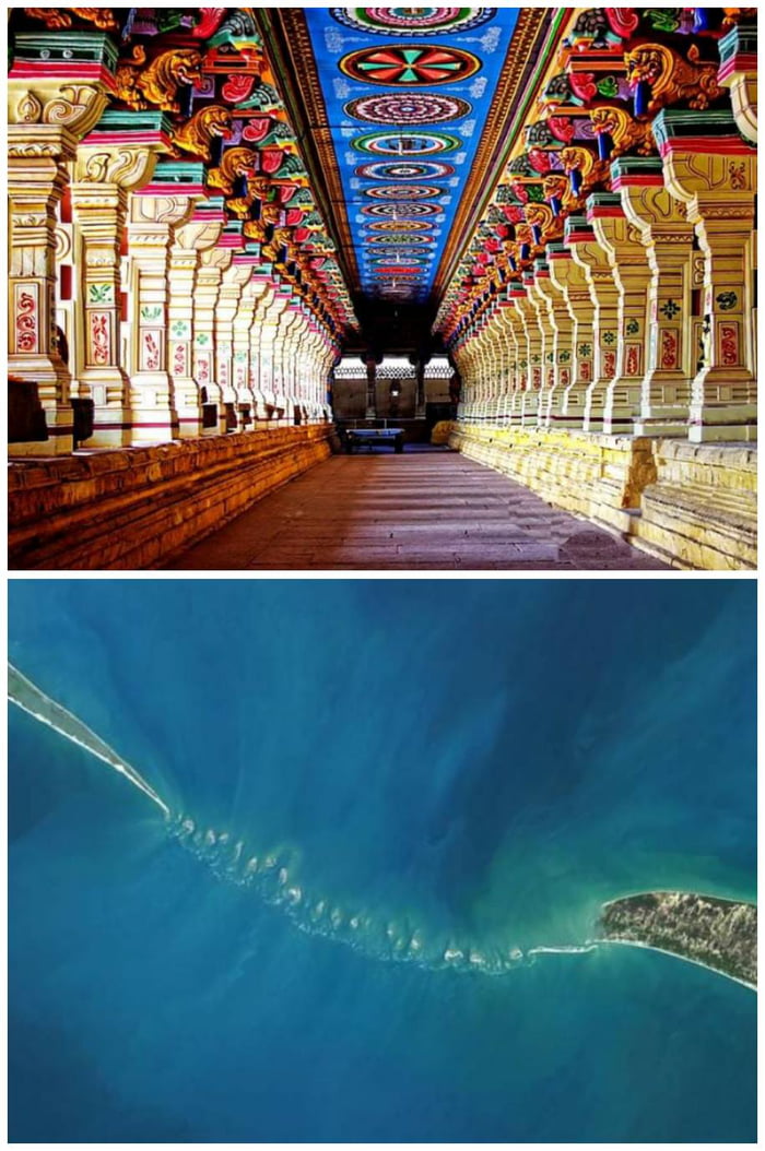True Ramaa Bridge Ramanatha Swamy Temple and Rama Bridge, Rameshwaram, Tamilnadu,India ...