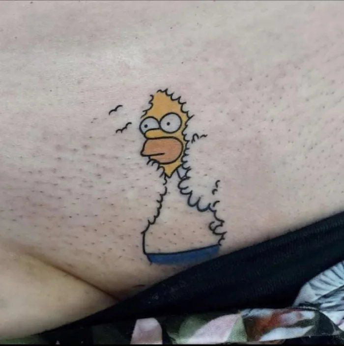 Homer simpson tattoo on pussy
