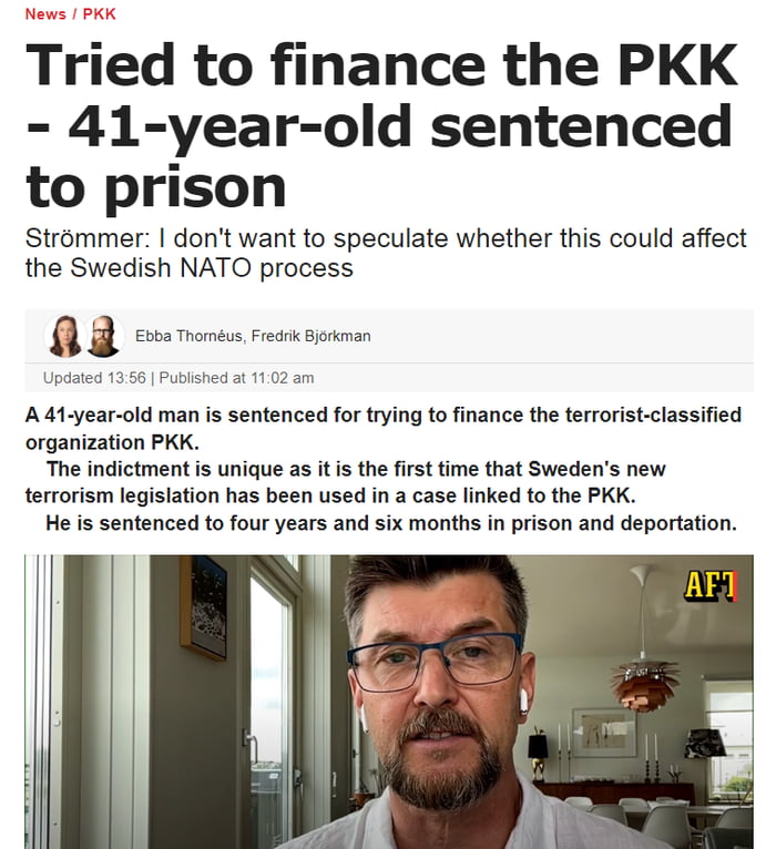 Sweden approves deportation of a PKK financer to Turkey right before ...