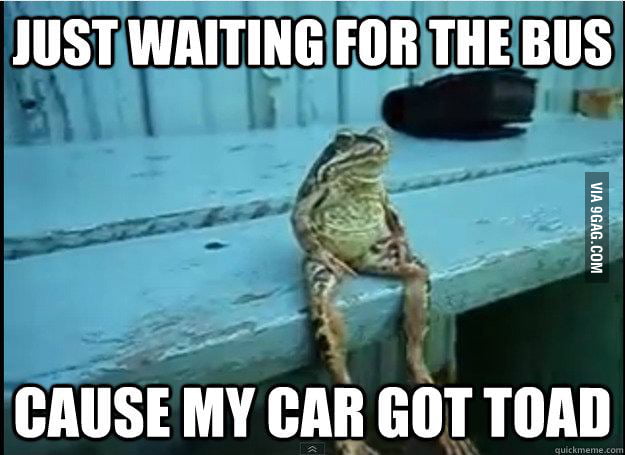 Car got toad - 9GAG