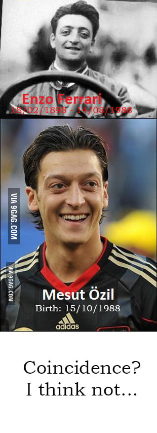 Enzo Ferrari (1898-1988) and Mesut Ozil (1988-) - 9GAG