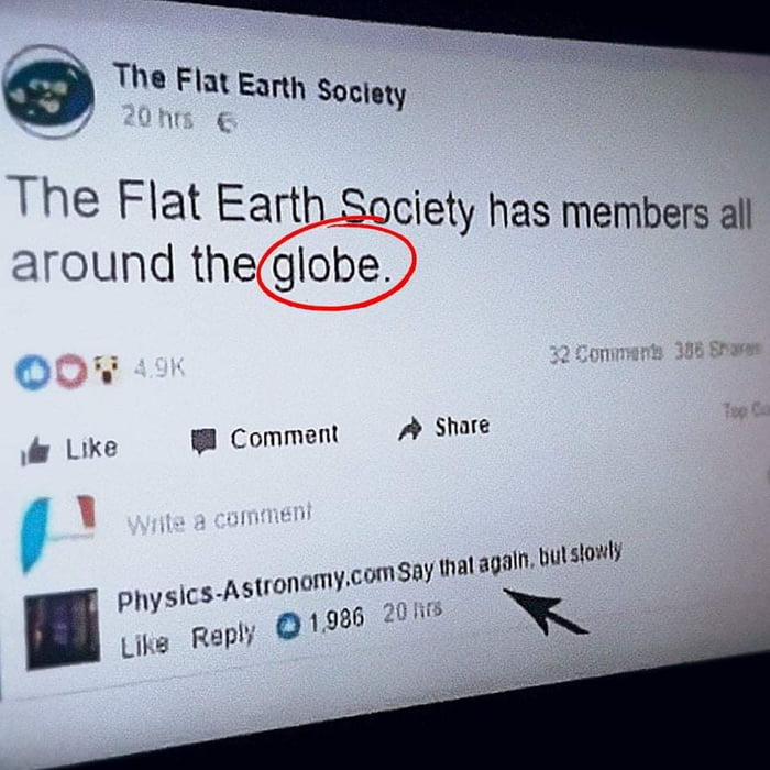 flat earth society globe