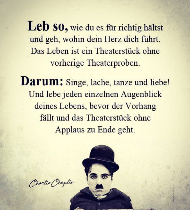 Charlie Chaplin zitiert Schmerz