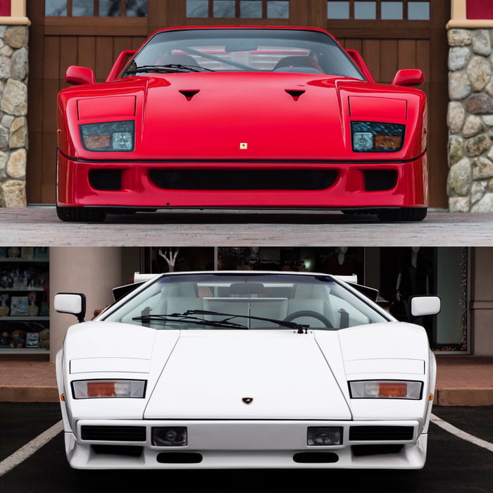 Pick Your Italian Poison Ferrari F40 Or Lamborghini Countach 9gag
