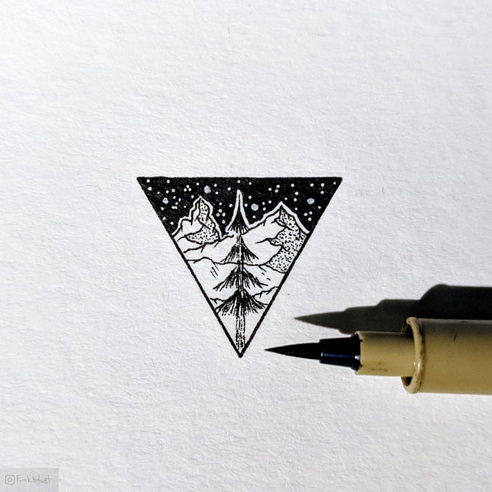 Tiny micro pen drawing - 9GAG