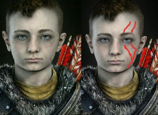 Atreus Scar Looks Identical To Kratos Red Tattoos 9gag