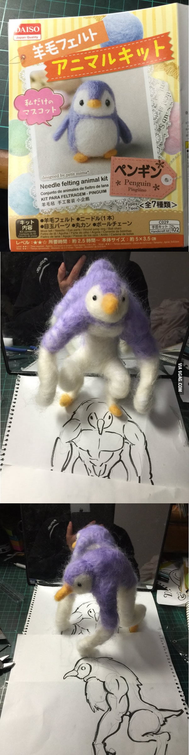 Needle felt a doll, expectation & reality 9GAG