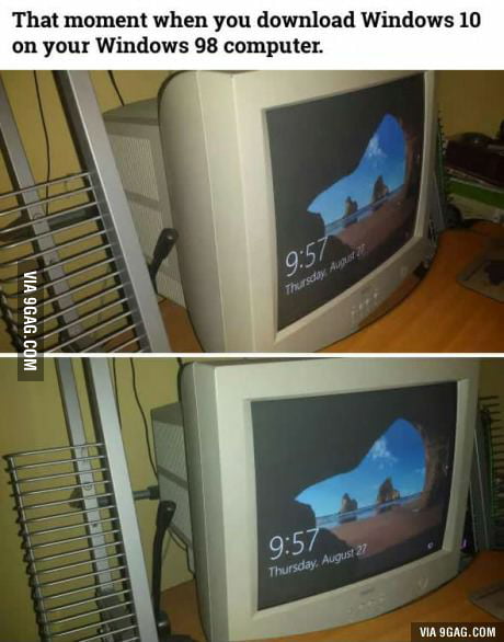 My 14yo Windows PC with old games,. still running and playing em (: - 9GAG