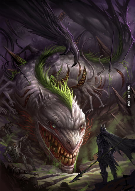 This Drawing Of The Dark Knight Vs The Joker Wyrm Is So Badass 9gag