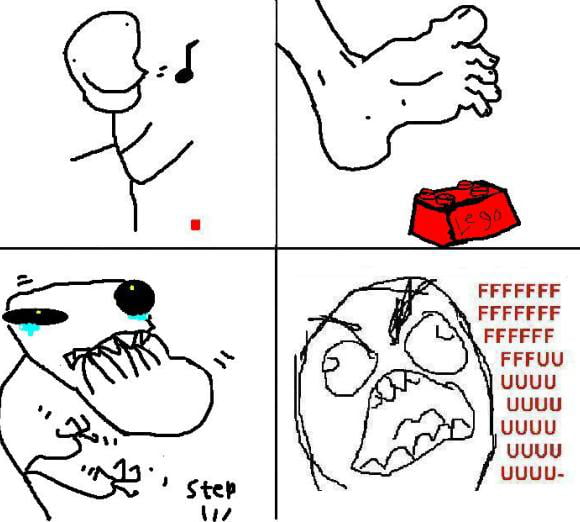 Rage Comic - Step on Lego - 9GAG