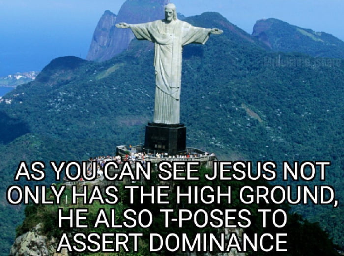 Meanwhile, Brazil just dropped T-Posing Jesus 2, bigger and better than the  first one : r/TPoseMemes