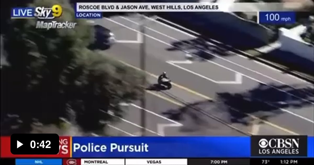 Brand new police pursuit ends in crash on live tv - 9GAG