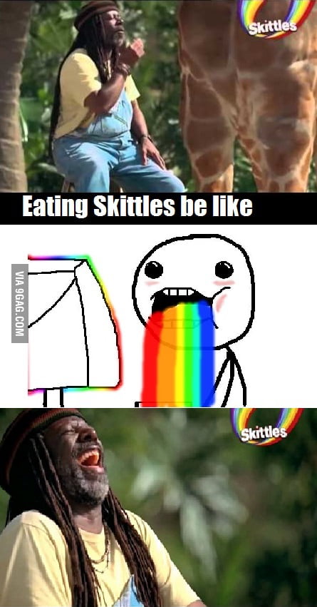 Eating Skittles be like.......(made by me) - 9GAG