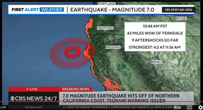 Is there a tsunami warning on west coast