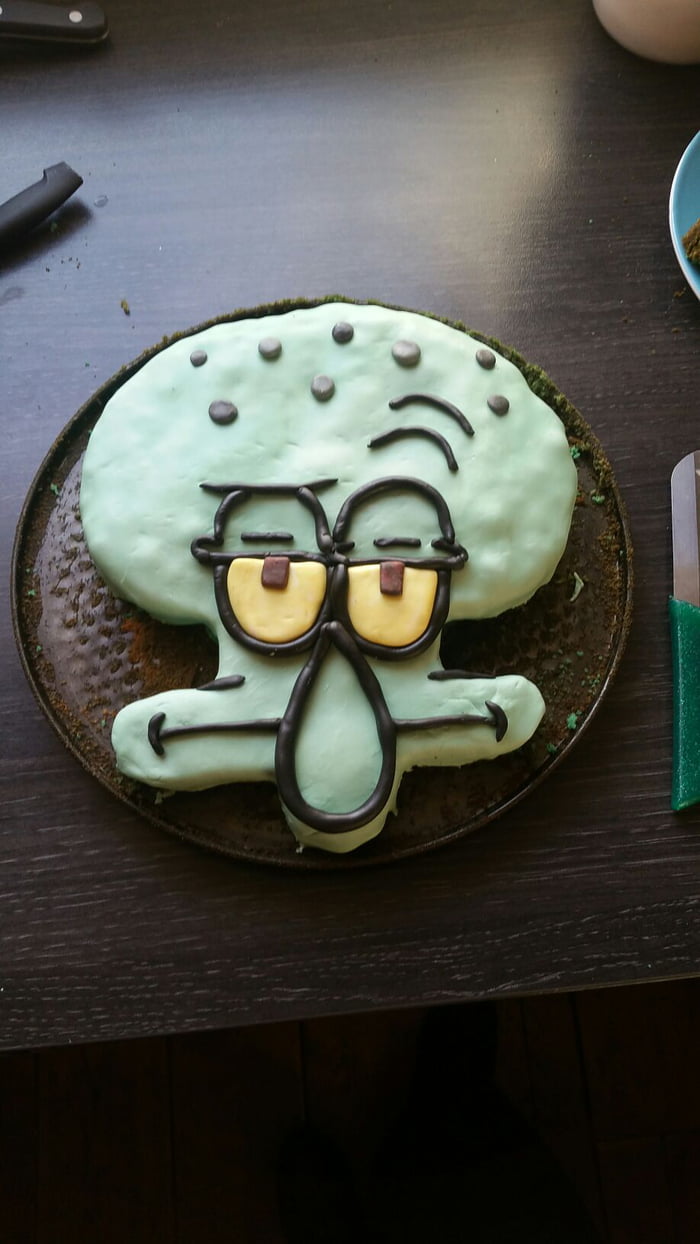 Squidward Cake For A Friends Birthday 9gag